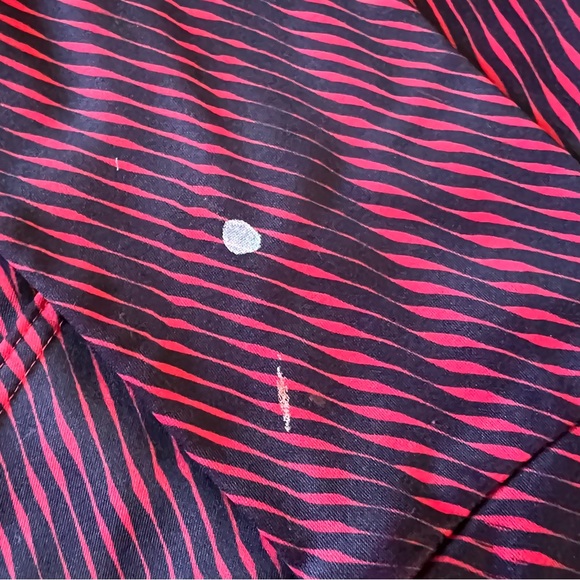 Adidas Large 14/16 Red Black Striped Wavy Logo Sweatshirt Hoodie - Picture 6 of 7